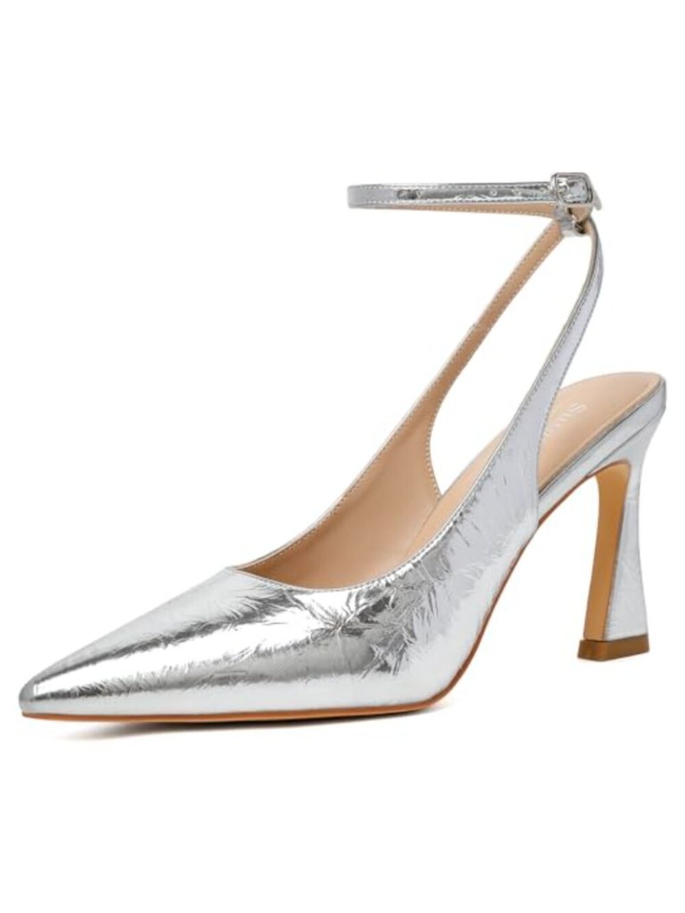 Slingback Closed Toe Ankle Strap High Heels Pointed Toe Pump
